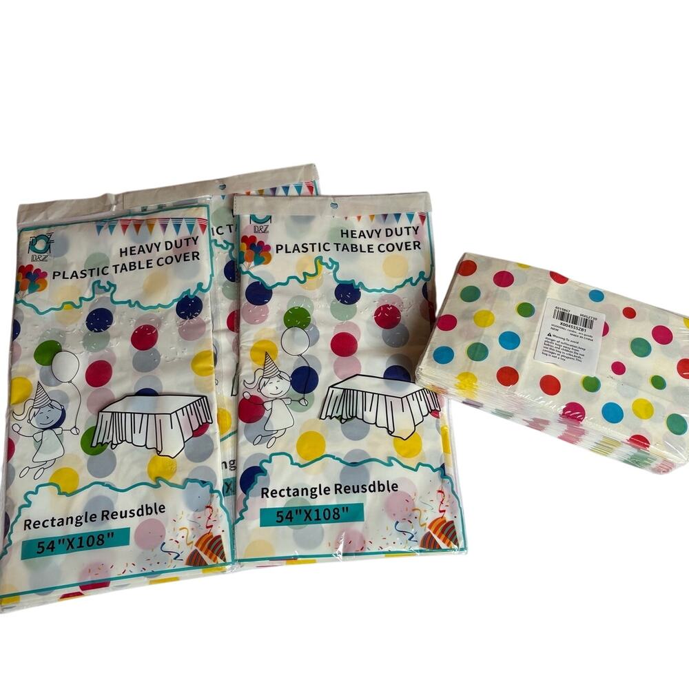 72 Party Favor Bags + 3 Polka Dot Tablecloths Bundle
